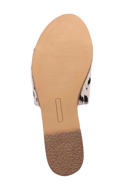 Dingo Tabby Genuine Calf Hair Slide Sandal
