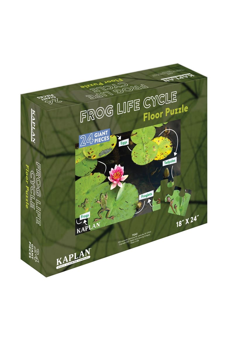 Frog Life Cycle Floor Puzzle from Egg to Frog - 24 Pieces, Alternate, color, Green