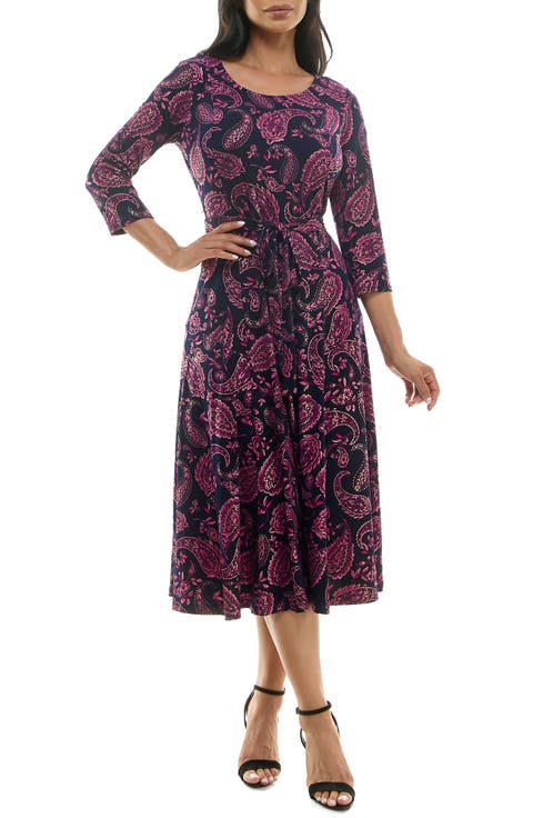 Sylvia Floral A-Line Midi Dress