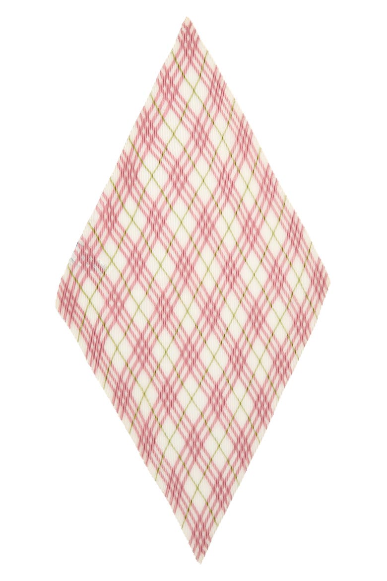Check Plissé Silk Chiffon Diamond Scarf, Main, color, CARNATION PINK