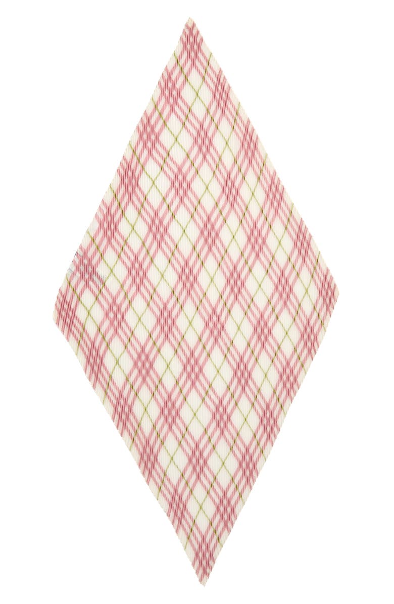 Burberry Check Plissé Silk Chiffon Diamond Scarf, Main, color, Carnation Pink