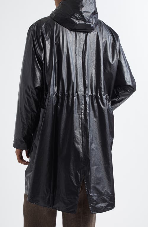 Our Legacy Tempesta Cotton Faux Leather Parka In Black Rich Pleather Cotton