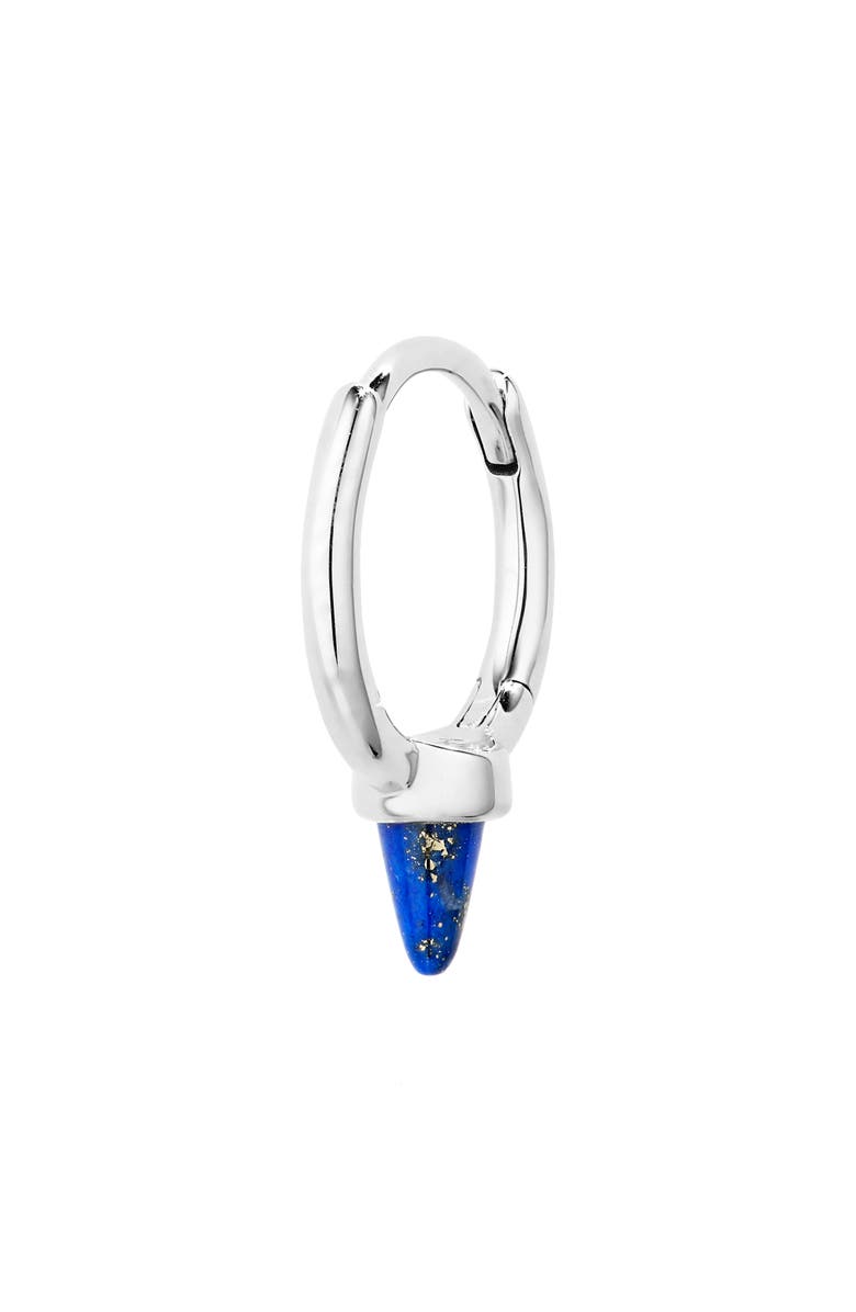 MARIA TASH Single Short Lapis Spike Hoop Earring, Main, color, 