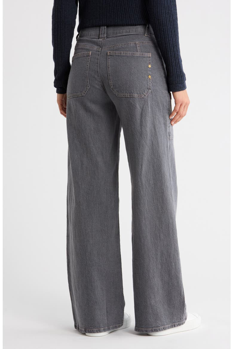 High Waist Wide Leg Carpenter Jeans, Alternate, color, GREY