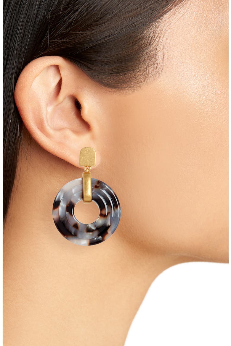 Carved Acetate Drop Earrings, Alternate, color, SHELL TORTOISE