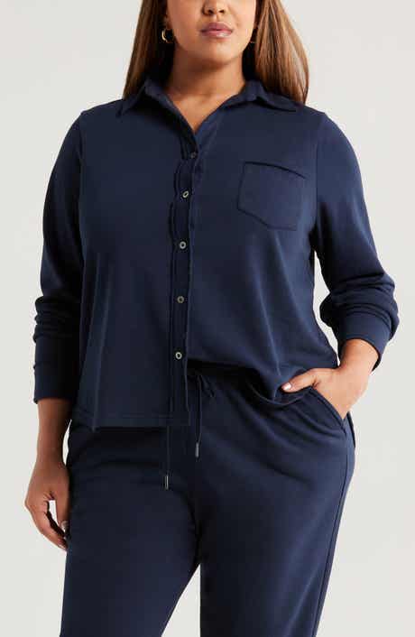 Caslon® French Terry Button-Up Shirt