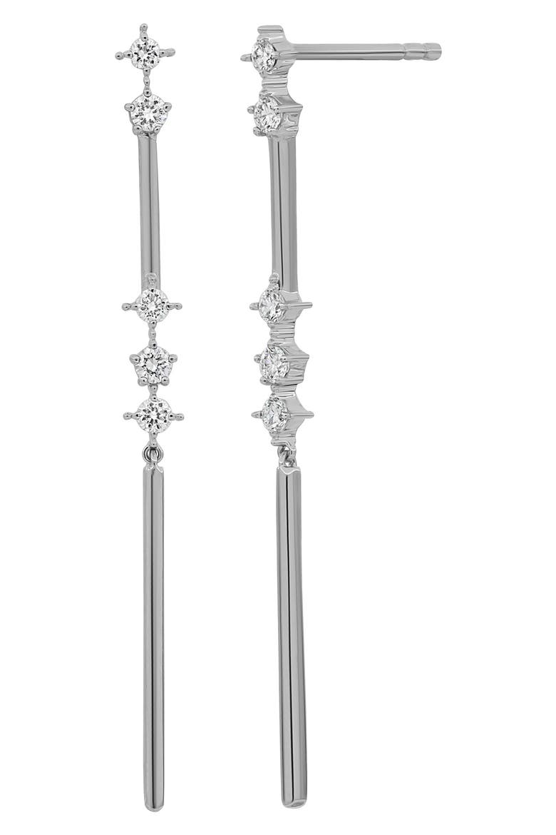 Aviva Diamond Linear Drop Earrings, Main, color, 18K WHITE GOLD