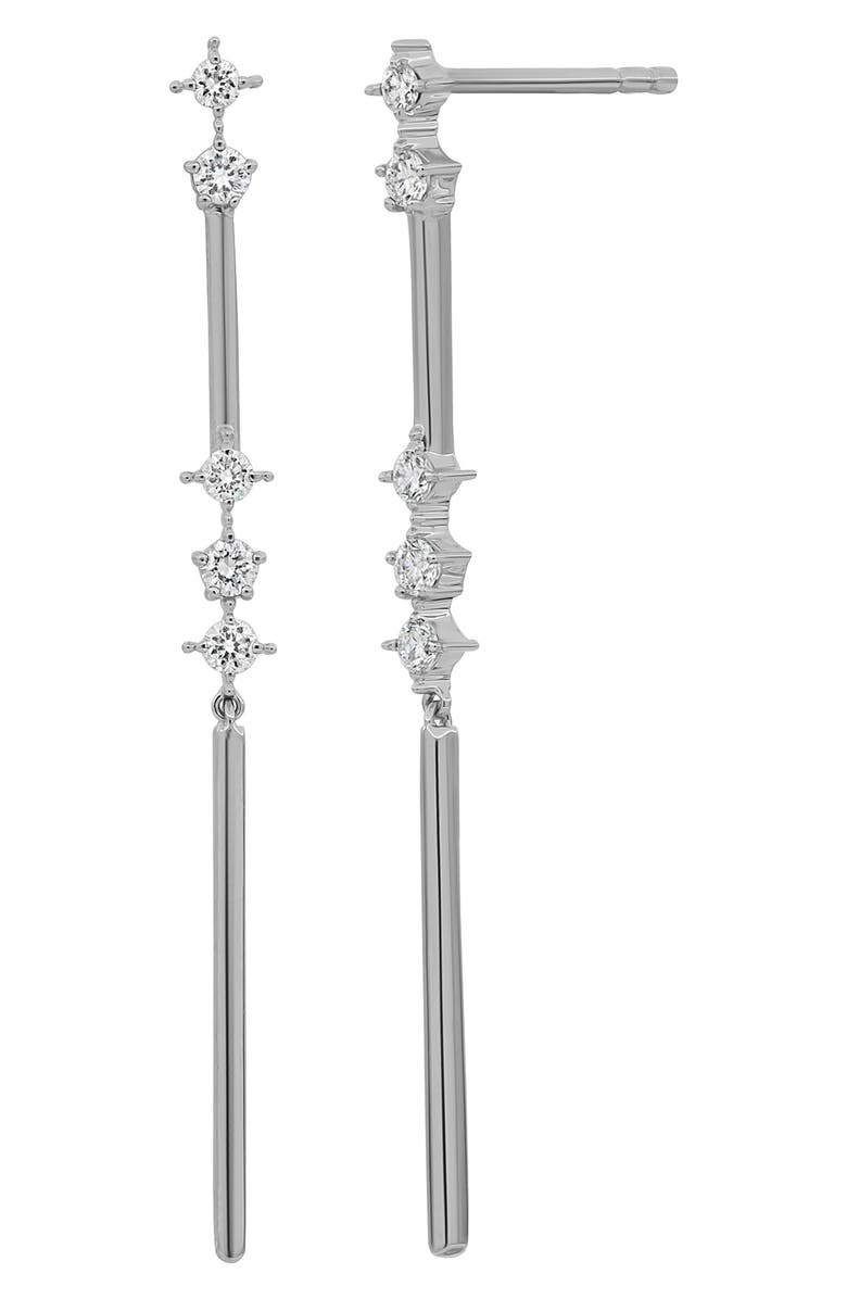 Bony Levy Aviva Diamond Linear Drop Earrings, Main, color, 18K White Gold