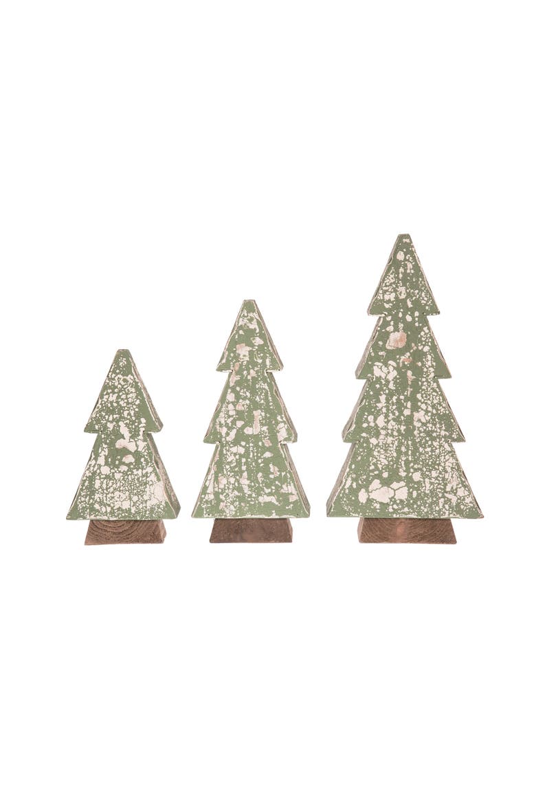 Christmas Antiqued Tree Set of 3, Main, color, Green
