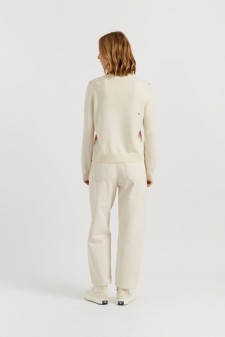 Wool-Cashmere Diamond Sweater, Alternate, color, Salmon