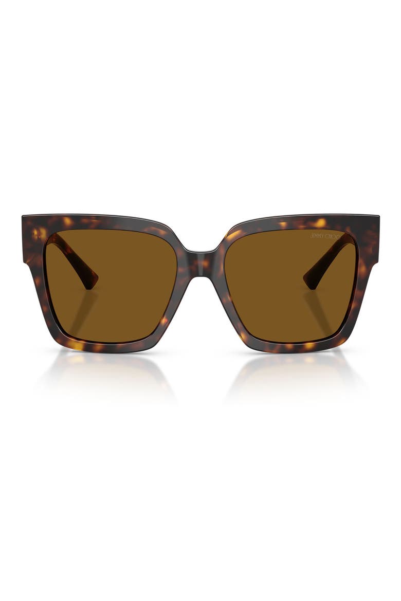 54mm Polarized Square Sunglasses, Main, color, HAVANA / POLAR BROWN
