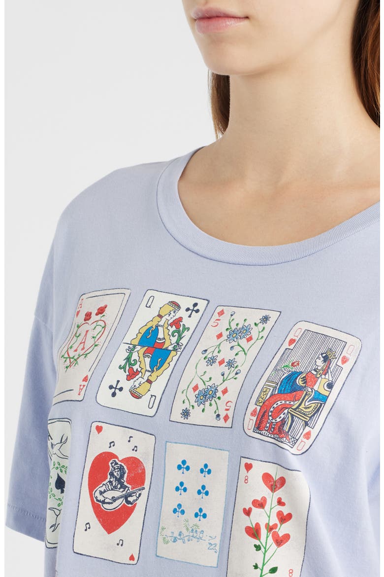 Cards for Dreamers Oversize Cotton Graphic T-Shirt, Alternate, color, LAVENDER SKY