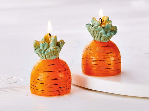 Tag Carrot Candle Sculpted Novelty Candle For Spring And Summer In Orange