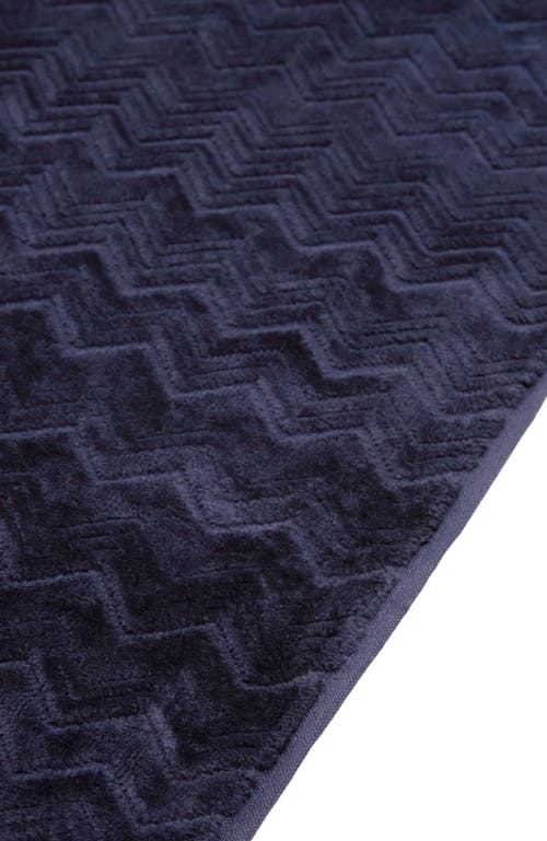 Missoni Home Chalk 60x90 Cm Cotton Zigzag Bath Mat In Blue