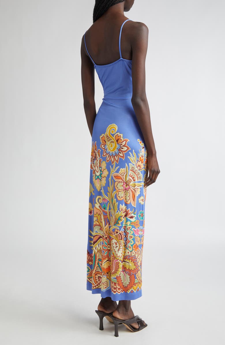 Etro Floral Print Jersey Dress, Alternate, color, Printed Azure Base