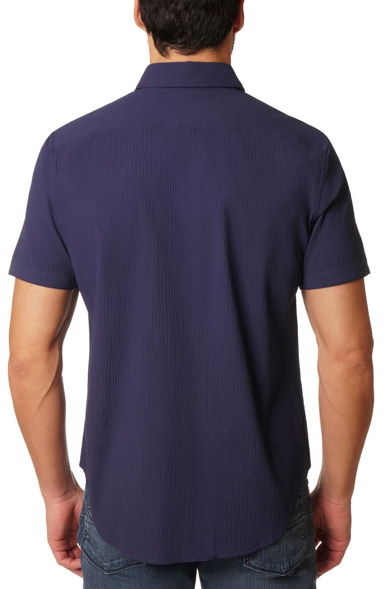 Robert Graham Gilford Short Sleeve Woven Shirt, Alternate, color, Navy