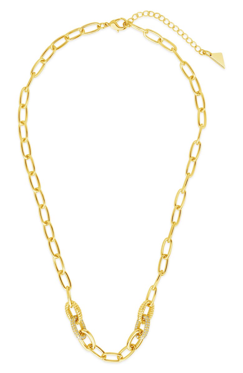 Sterling Forever Samar Chain Link Necklace, Alternate, color, Gold
