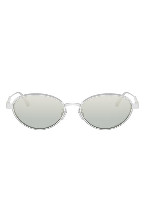 Dior Cannage R1u 53mm Oval Sunglasses In Metallic