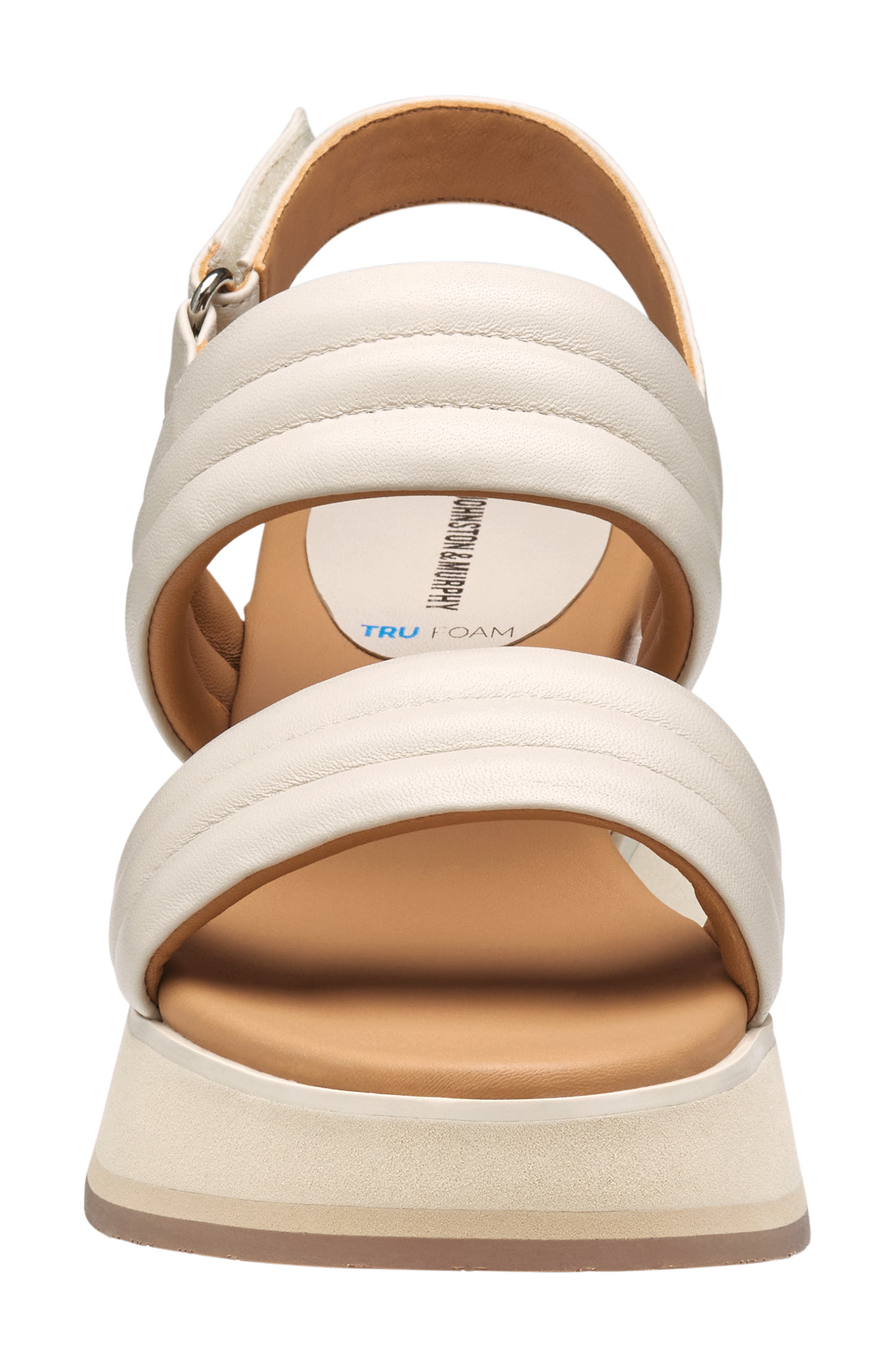 Johnston & Murphy Colleen Wedge Sandal, Alternate, color, Bone Glove Leather