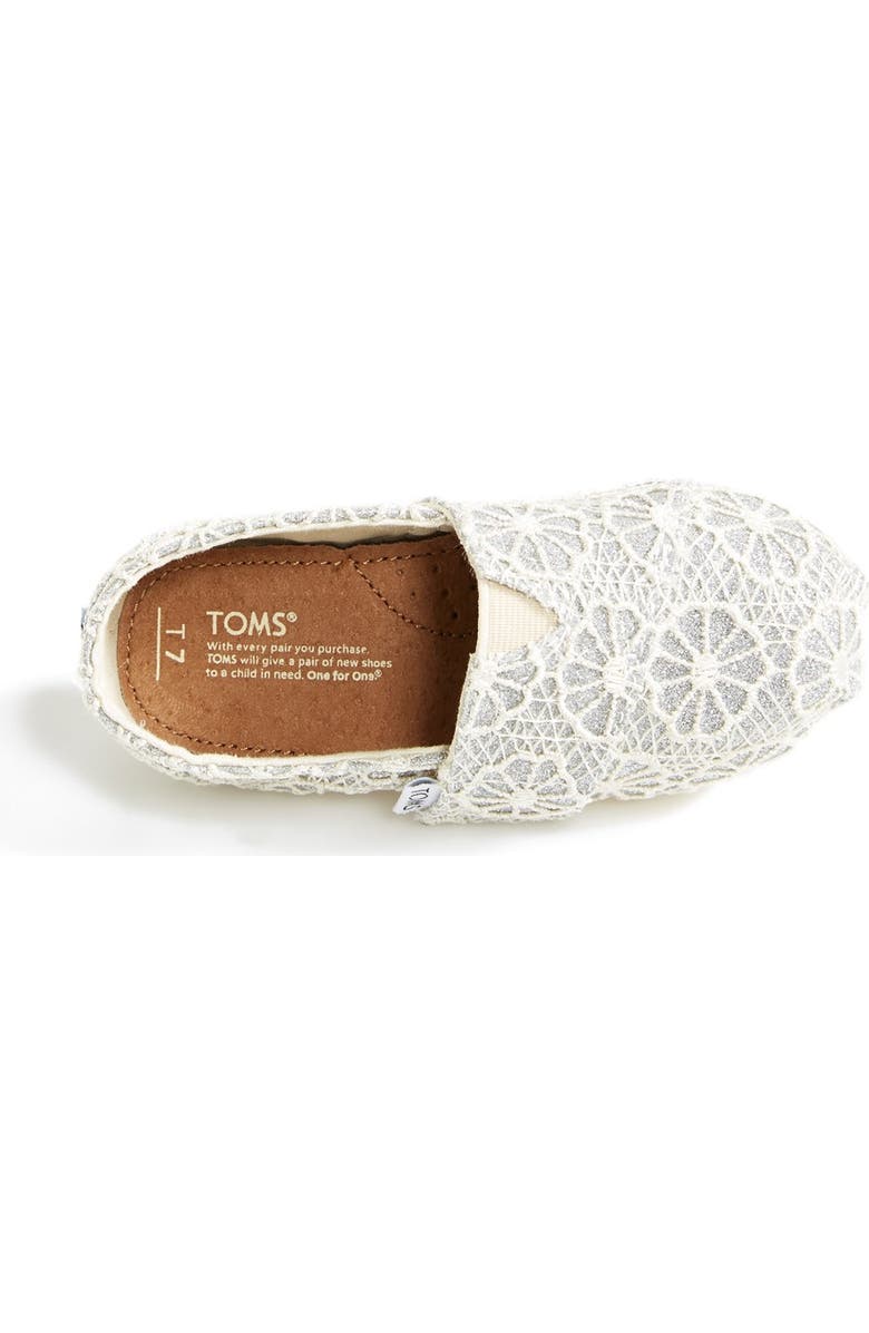 TOMS 'Tiny - Glitter' Crochet Slip-On, Alternate, color,