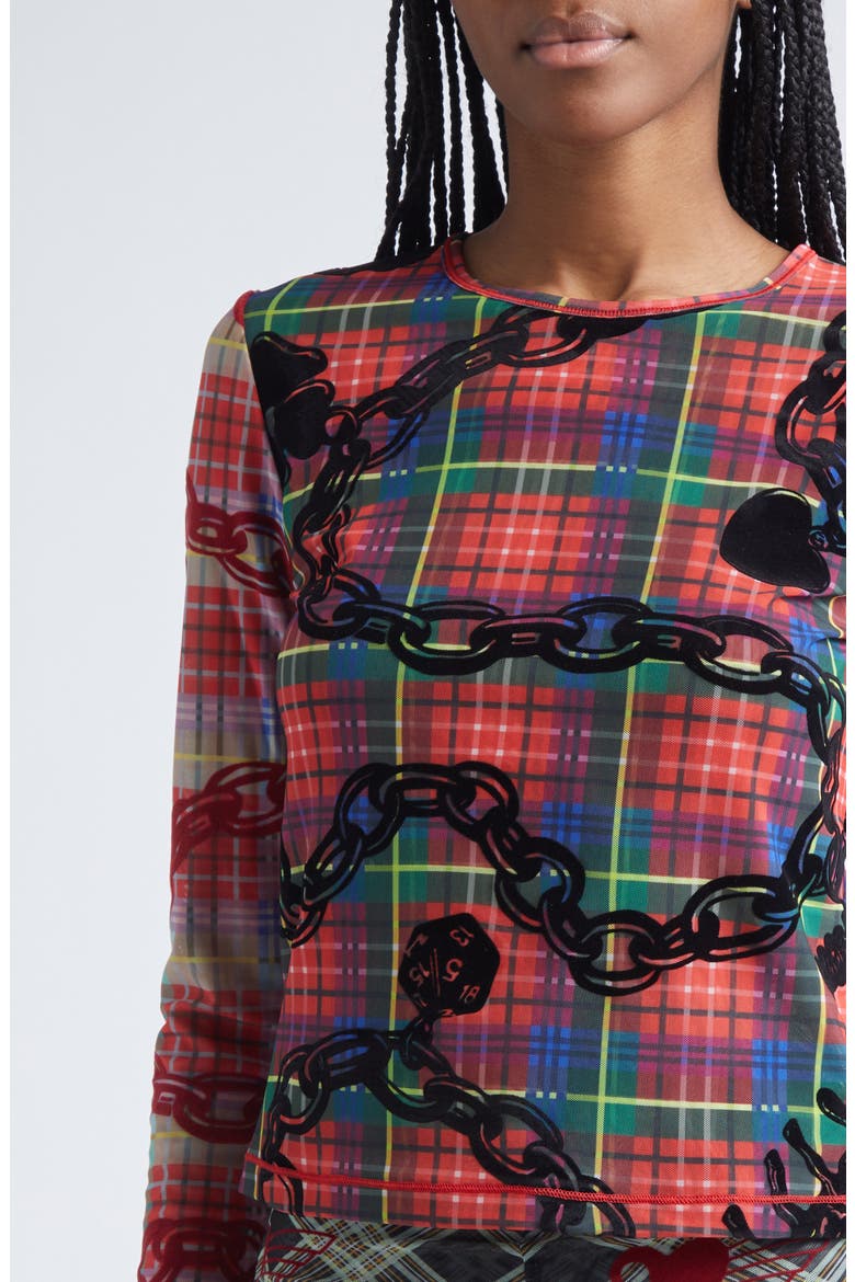 Chopova Lowena Lady Chain Flocked Mesh Top (Women) | Nordstrom