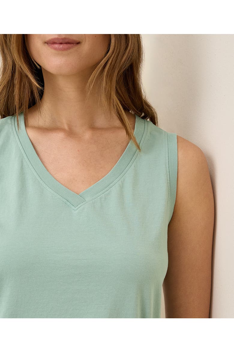 Organic Cotton Softspun V-Neck Tank, Alternate, color, Agave Green