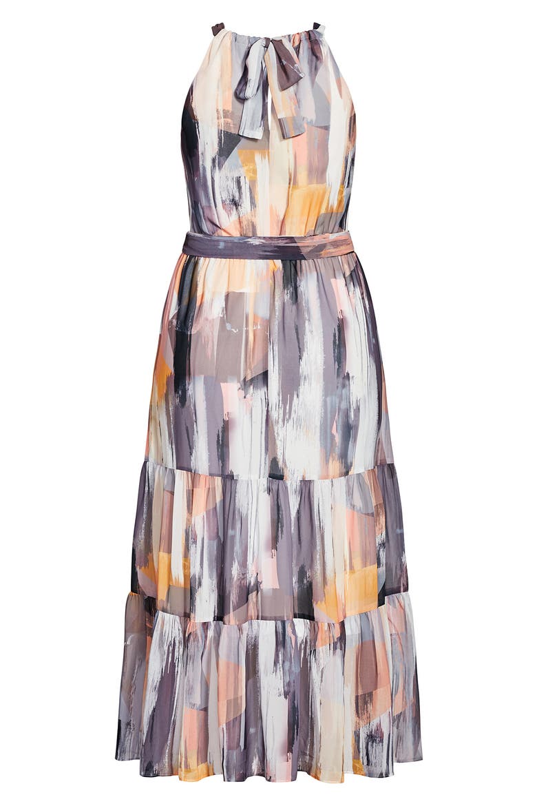 Brushstroke Halter Maxi Dress, Alternate, color, BRUSHSTROKE