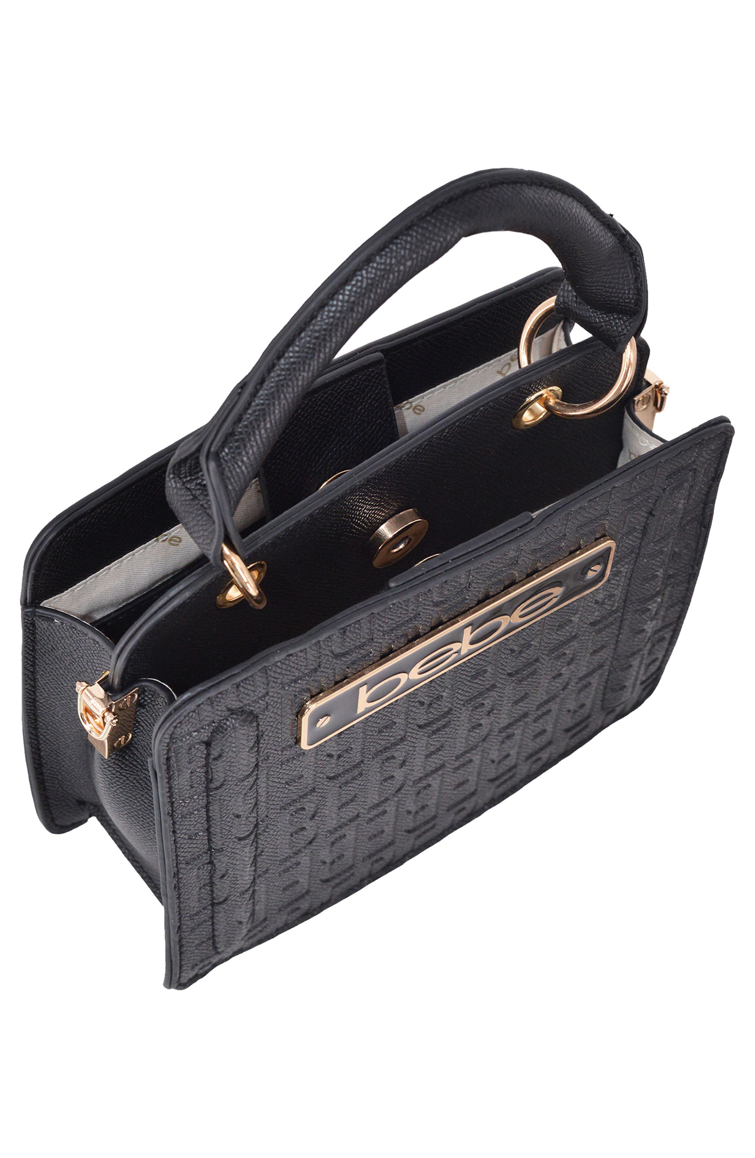 bebe Thea Mini Satchel with Pouch, Alternate, color, Black