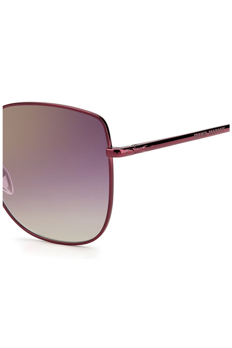 58mm Gradient Square Sunglasses, Alternate, color, BURGUNDY
