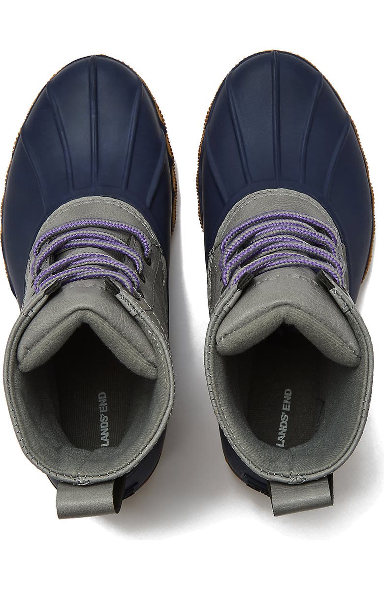 Lands' End Kids Waterproof Duck Boots, Alternate, color, Gray/Navy