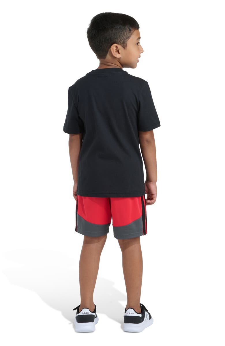 adidas Kids' Basketball Graphic T-Shirt & Athletic Shorts Set, Alternate, color, Black