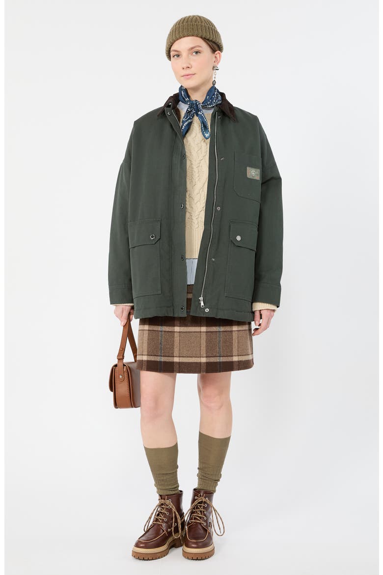 Pecora Cotton Utility Coat, Alternate, color, DARK GREEN