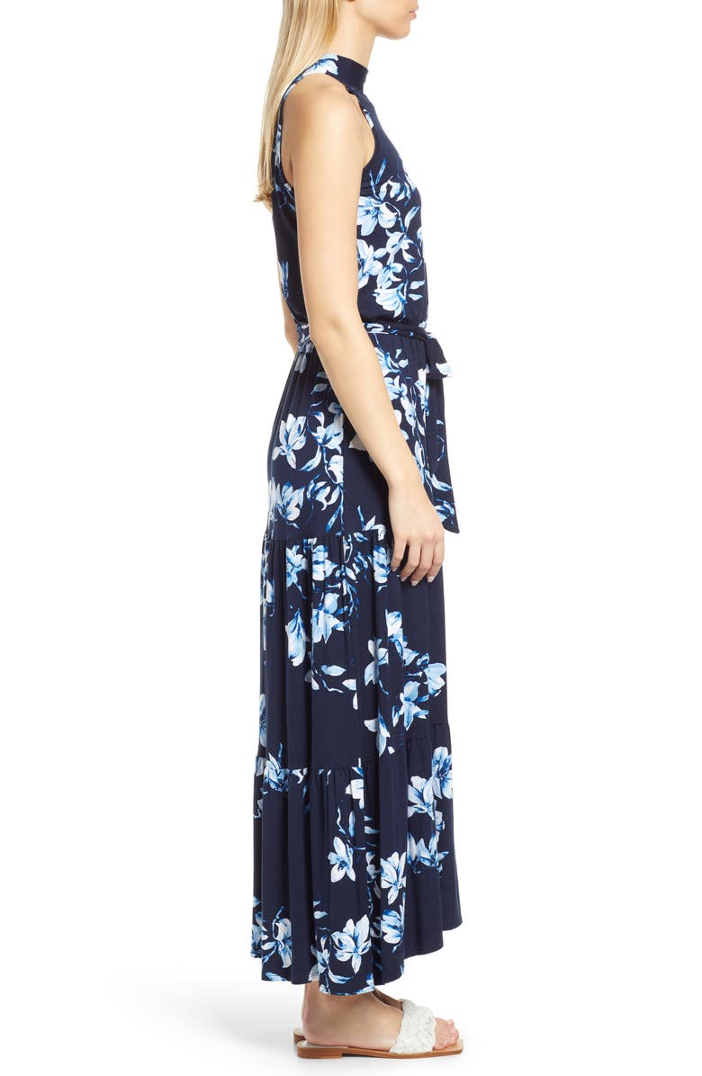 Loveappella Floral Halter Neck Knit Maxi Dress, Alternate, color, 