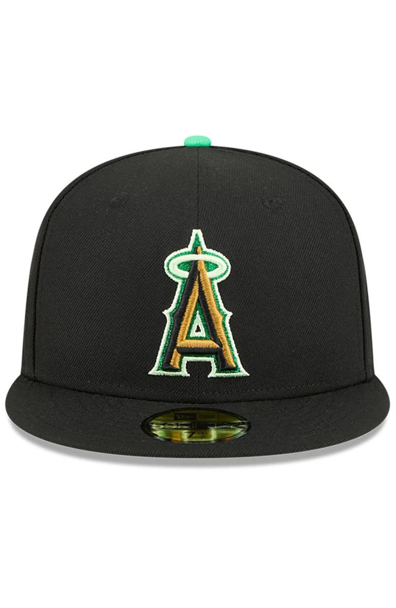 New Era Men's New Era Black Los Angeles Angels 2026 St. Patrick's Day 59FIFTY Fitted Hat, Alternate, color, Black
