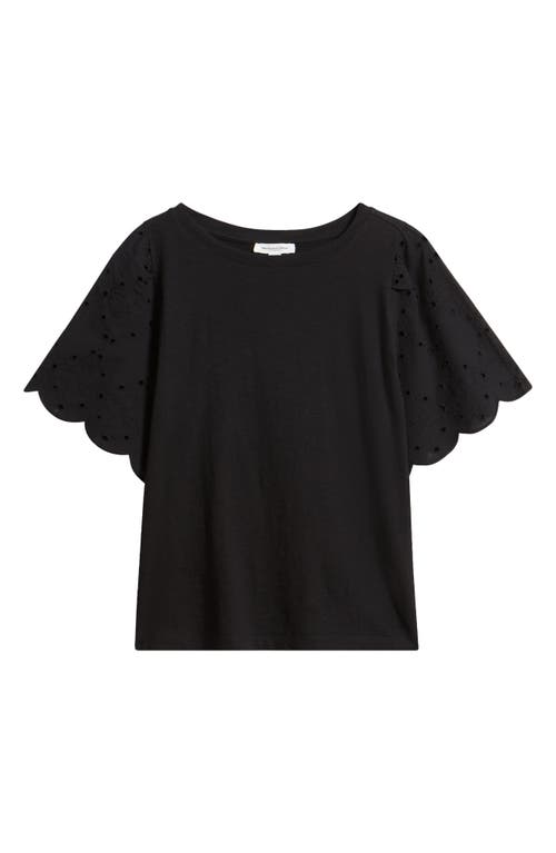 BEACHLUNCHLOUNGE BEACHLUNCHLOUNGE PERCY EYELET SLEEVE MIXED MEDIA TOP 