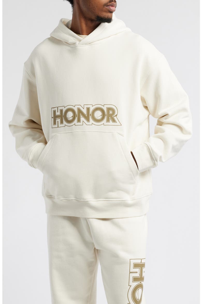 Crop Logo Graphic Hoodie (Nordstrom Exclusive), Main, color, BONE