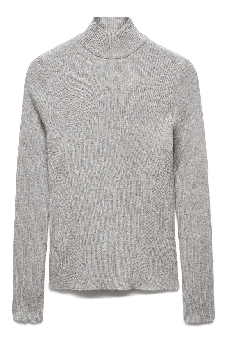 Rib Turtleneck Sweater, Alternate, color, GREY