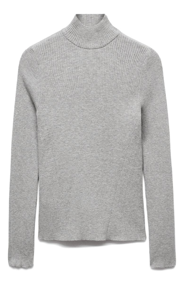 MANGO Rib Turtleneck Sweater, Alternate, color, 