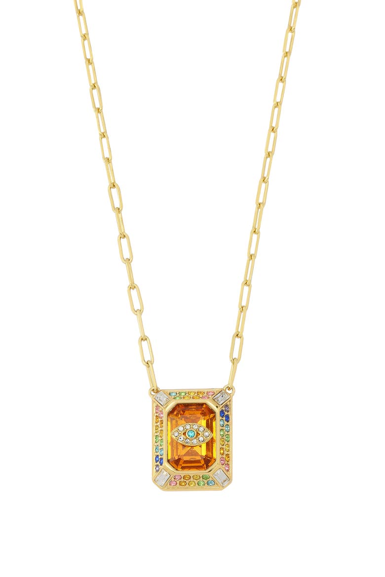 Evil Eye Pendant Necklace, Main, color, ORANGE
