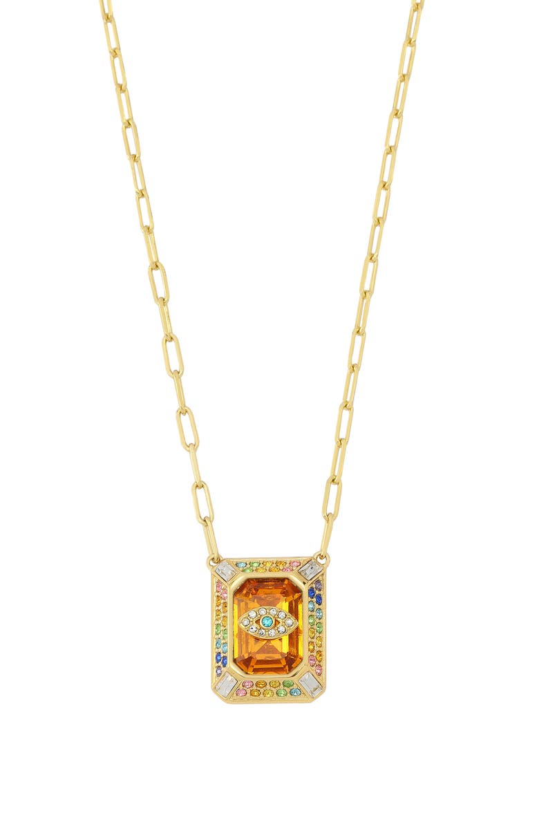 Kurt Geiger London Evil Eye Pendant Necklace, Main, color, Orange