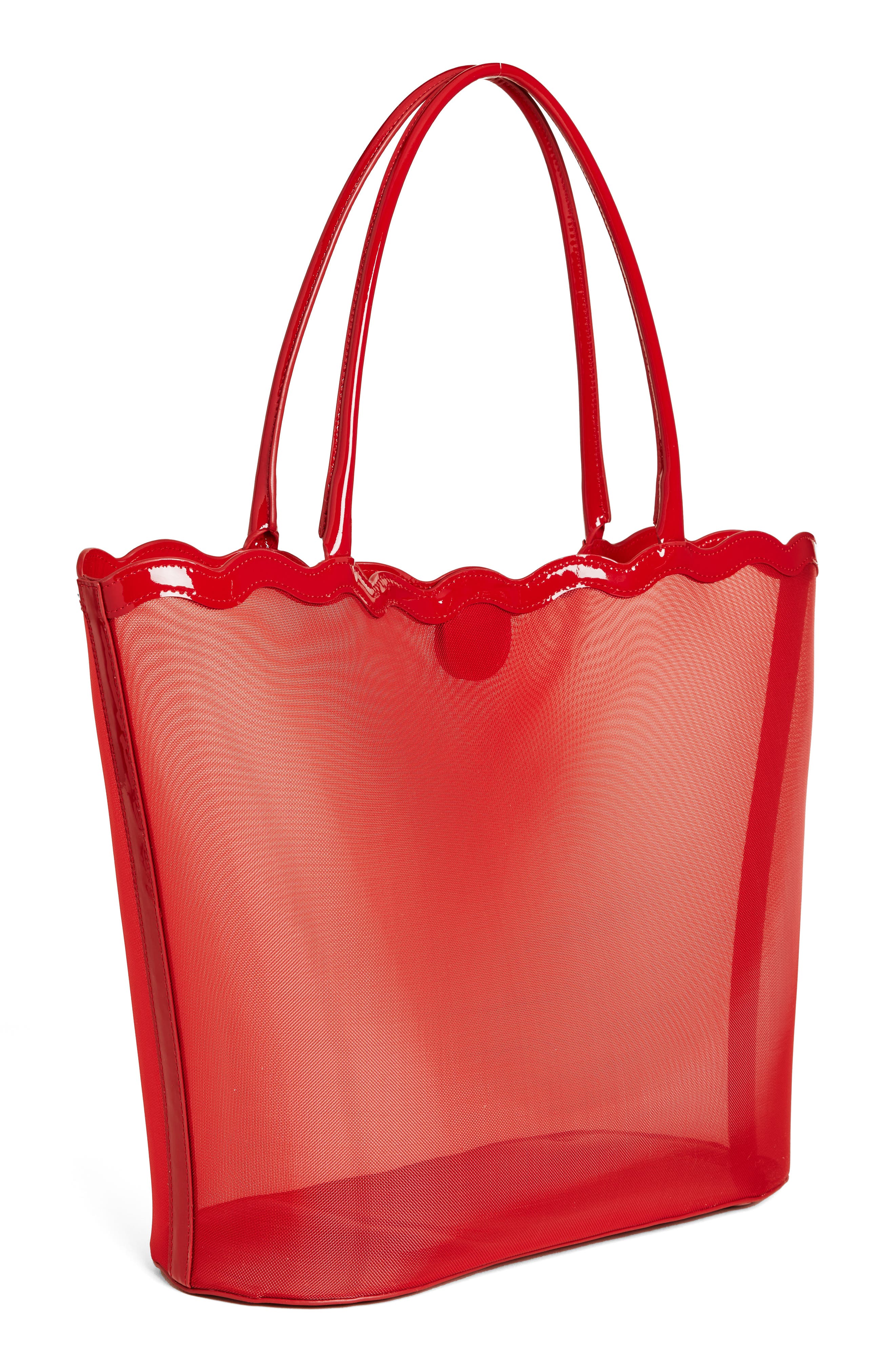 Reformation Isabella Tote, Alternate, color, Red Mesh