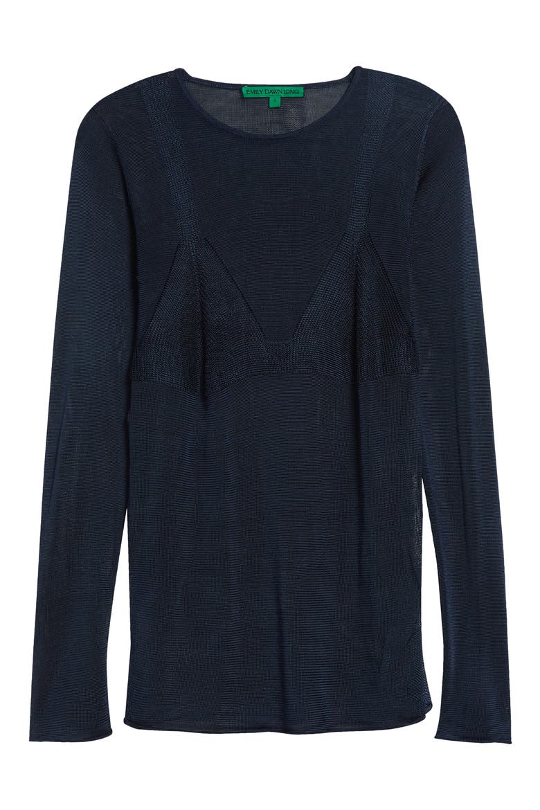 Hera Intasia Knit Bra Sweater, Alternate, color, TRUE NAVY