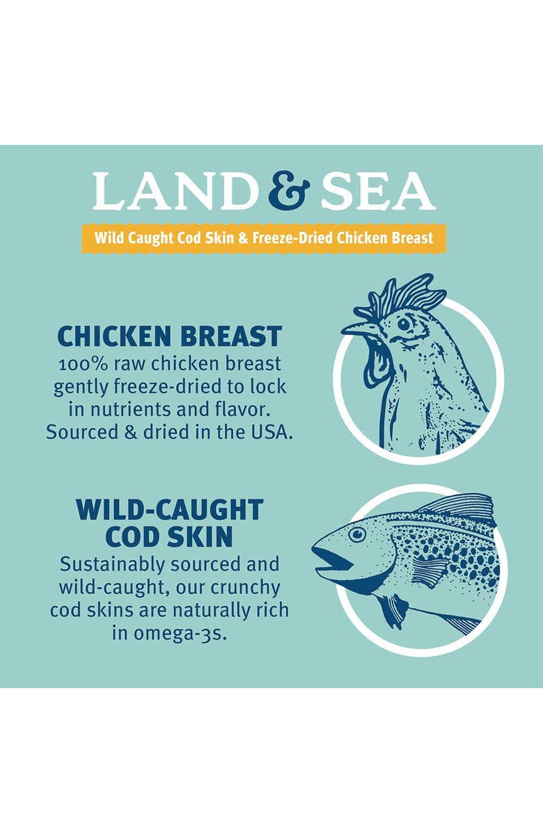 ICELANDIC+ Land 
Sea Wild Caught Cod Skin 
Freezedried Chicken Breast, Alternate, color, Multicolored