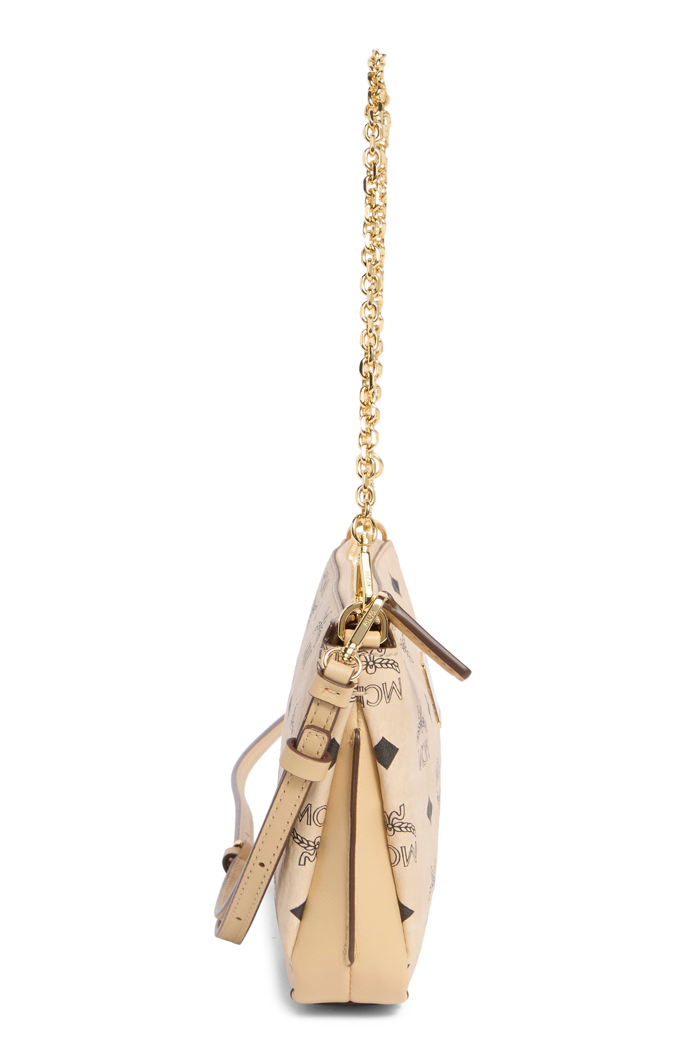 MCM Aren Shoulder Bag, Alternate, color, Beige
