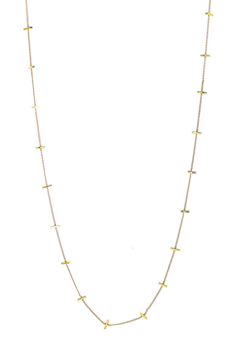 Gold Bar Station Necklace, Main, color, GOLD