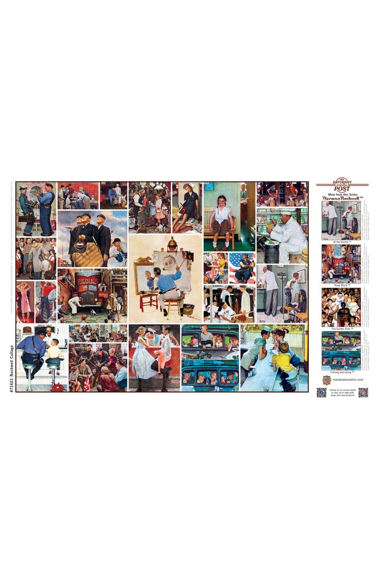 Rockwell Collage 1000 Piece Puzzle, Alternate, color, Multicolor
