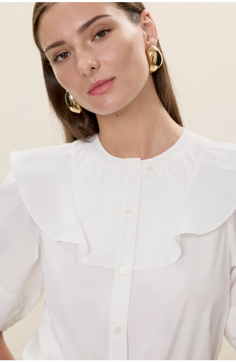 Rebecca Taylor Aisley Poplin Top, Alternate, color, Milk