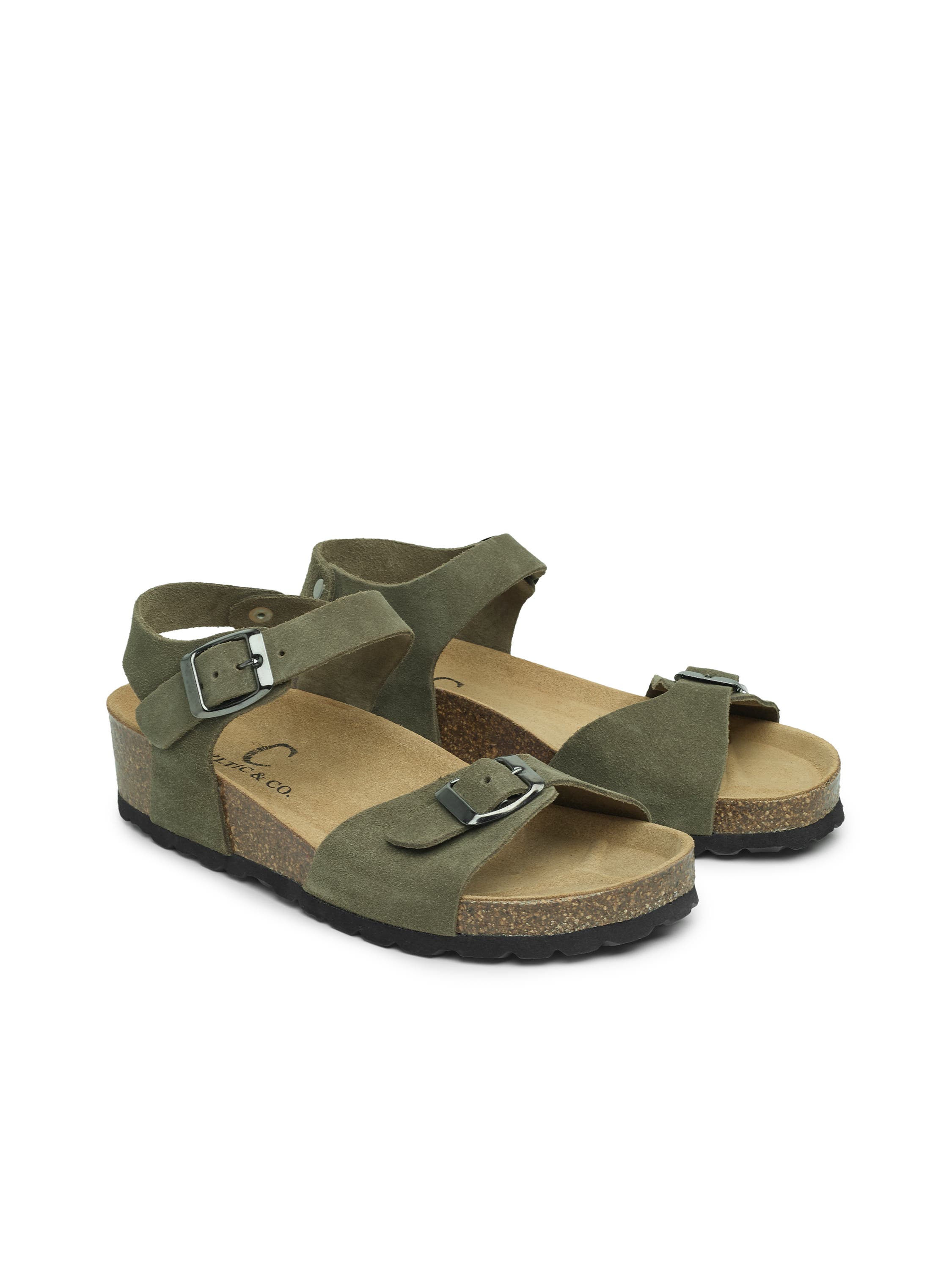 Low Wedge Dbl Buckle Sandal, Main, color, OLIVE
