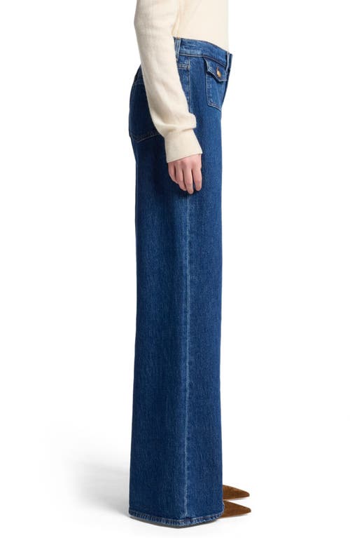 7 For All Mankind High Rise Lotta Flared Leg Jeans In Artifact In Blue