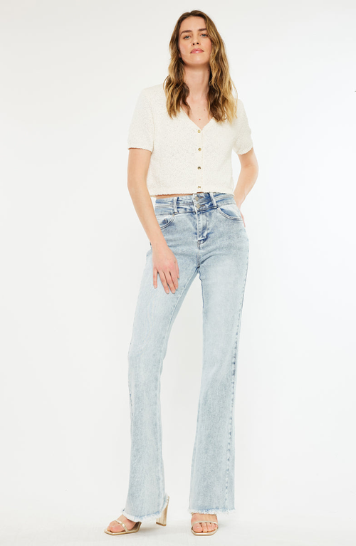 Kancan Kara High Rise Flare Jeans In Blue